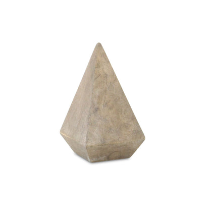 4" NATURAL SOLID WOOD PYRAMID DECORATIVE SCULPTURE