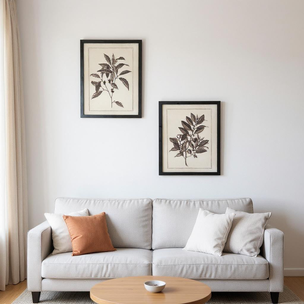 CALABASAS SET OF TWO BLACK AND WHITE FLOWER FRAMED ART - Varnish & Vibe