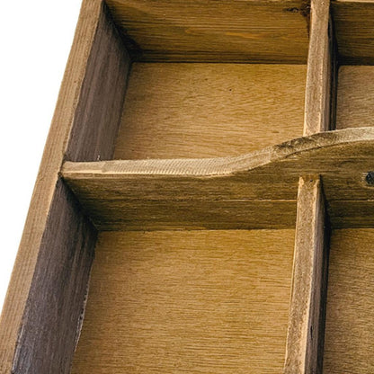 CALABASAS 21" BROWN RUSTIC SOLID WOOD DIVIDED CADDY - Varnish & Vibe