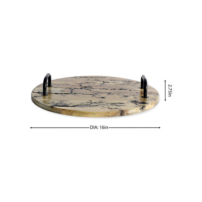wood abstract round serving tray, abstract round serving tray handles, round serving tray handles, abstract round serving tray, serving tray handles