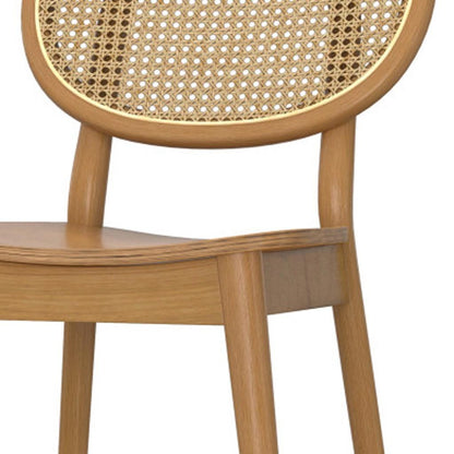 MALIBU I SET OF TWO NATURAL SOLID WOOD DINING PARSONS CHAIRS - Varnish & Vibe