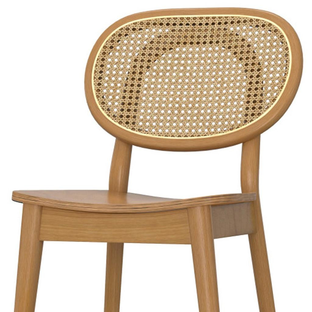 MALIBU I SET OF TWO NATURAL SOLID WOOD DINING PARSONS CHAIRS - Varnish & Vibe