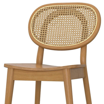 MALIBU I SET OF TWO NATURAL SOLID WOOD DINING PARSONS CHAIRS - Varnish & Vibe