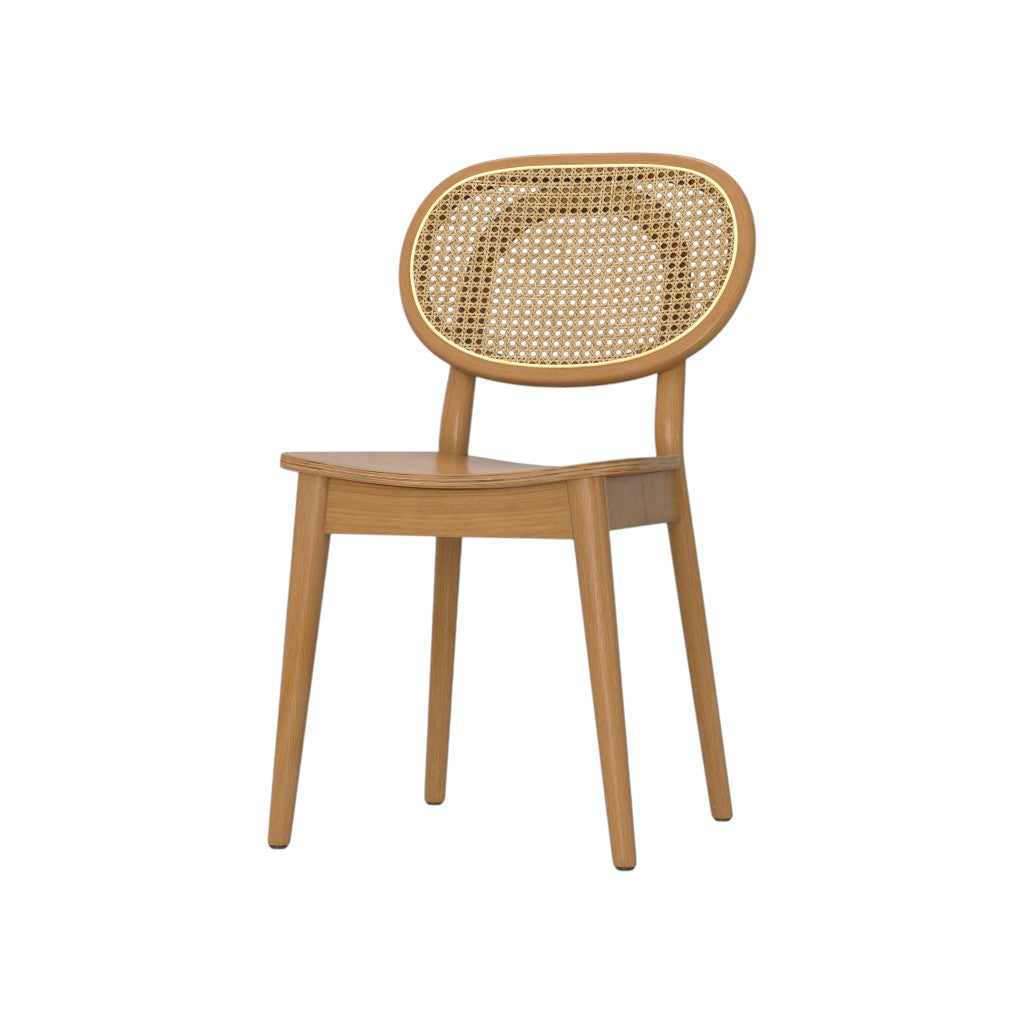 MALIBU I SET OF TWO NATURAL SOLID WOOD DINING PARSONS CHAIRS - Varnish & Vibe