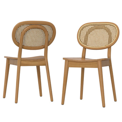 MALIBU I SET OF TWO NATURAL SOLID WOOD DINING PARSONS CHAIRS - Varnish & Vibe