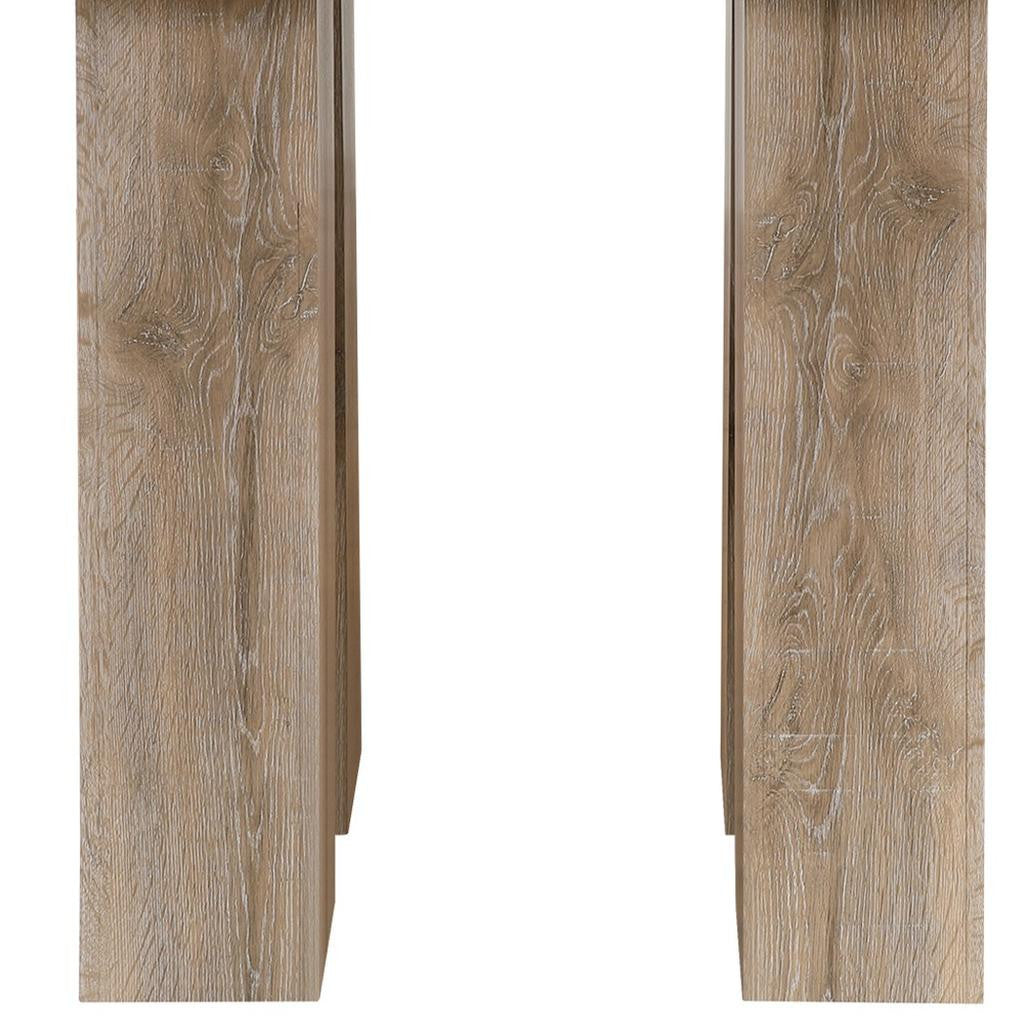 MALIBU 48" WHITE AND NATURAL WOOD AND FAUX MARBLE SQUARE COUNTER HEIGHT BAR TABLE - Varnish & Vibe