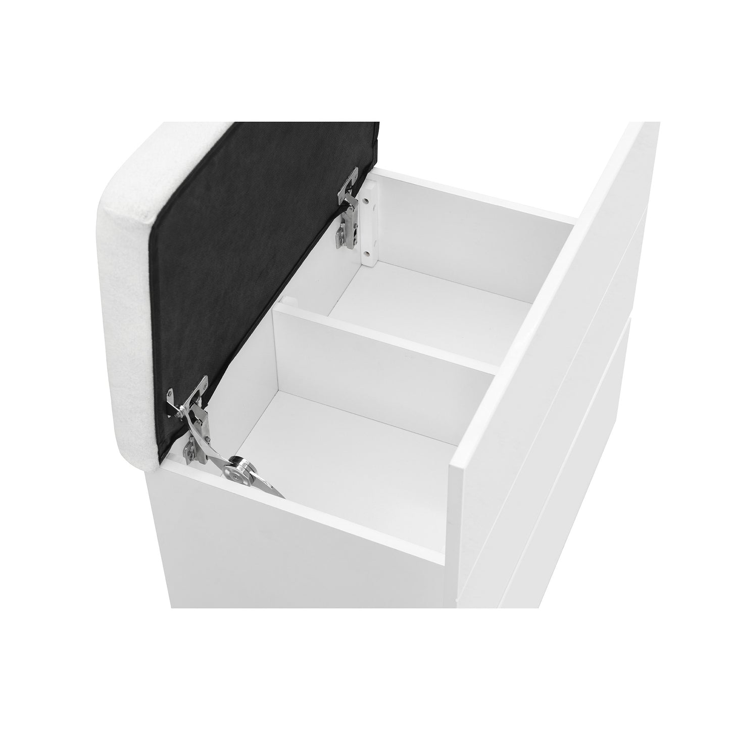 62" WHITE VANITY WITH MIRROR SEATING AND LIGHTS