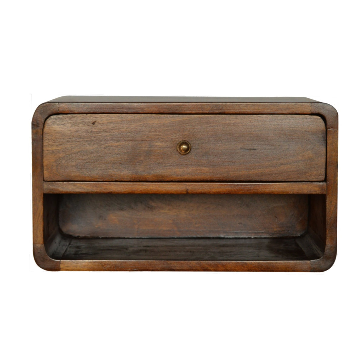 LAUREL 18" CHESTNUT SOLID WOOD ONE DRAWER FLOATING NIGHTSTAND