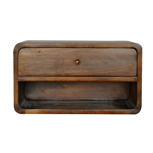 LAUREL 18" CHESTNUT SOLID WOOD ONE DRAWER FLOATING NIGHTSTAND