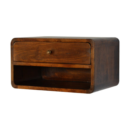 LAUREL 18" CHESTNUT SOLID WOOD ONE DRAWER FLOATING NIGHTSTAND