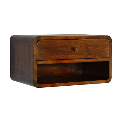 LAUREL 18" CHESTNUT SOLID WOOD ONE DRAWER FLOATING NIGHTSTAND