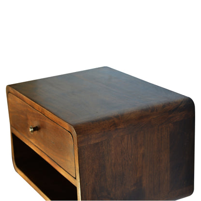 LAUREL 18" CHESTNUT SOLID WOOD ONE DRAWER FLOATING NIGHTSTAND