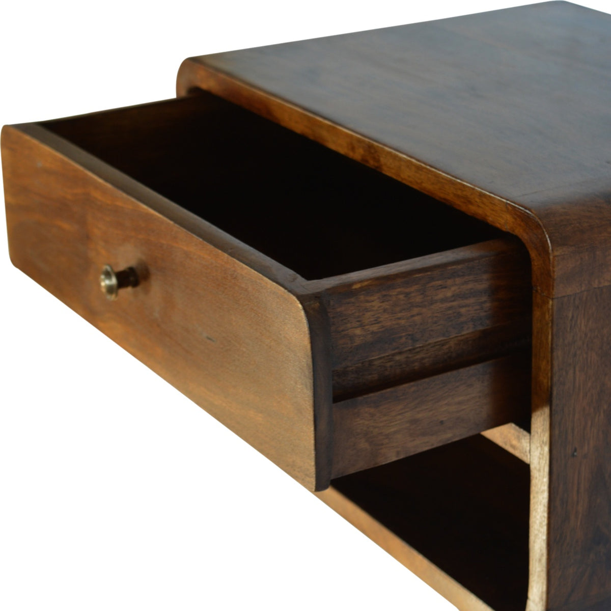 solid wood drawer floating nightstand, wood drawer floating nightstand, drawer floating nightstand, brown solid wood drawer floating, 18" brown solid wood drawer
