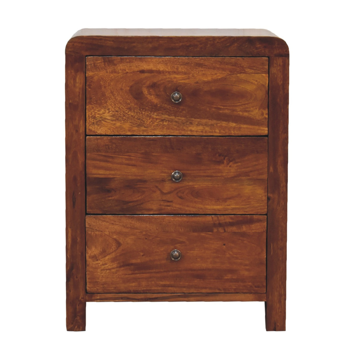 LAUREL 24" CHESTNUT SOLID WOOD THREE DRAWER NIGHTSTAND