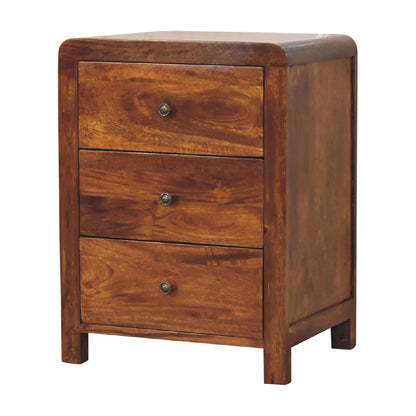 LAUREL 24" CHESTNUT SOLID WOOD THREE DRAWER NIGHTSTAND