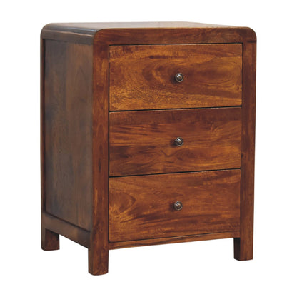 LAUREL 24" CHESTNUT SOLID WOOD THREE DRAWER NIGHTSTAND