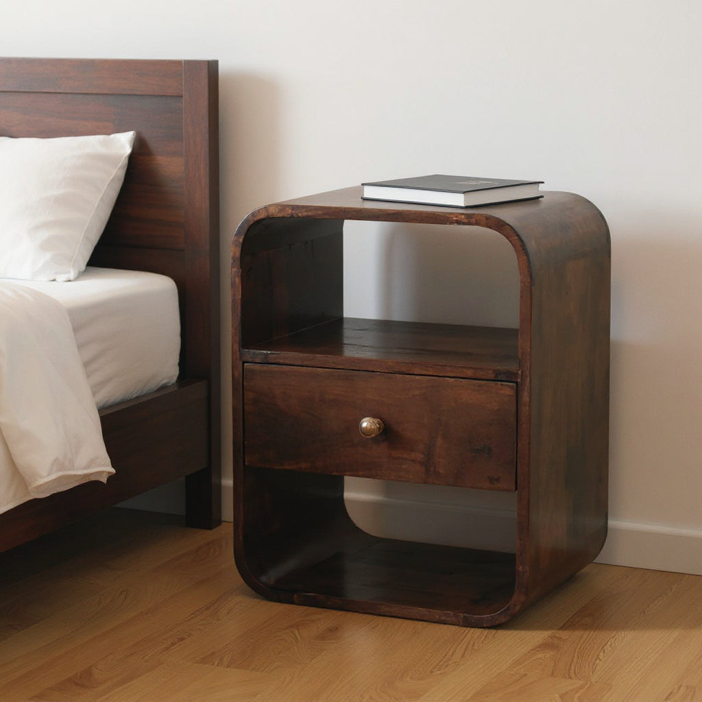 LAUREL 22" CHESTNUT SOLID WOOD ONE DRAWER NIGHTSTAND