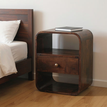 LAUREL 22" CHESTNUT SOLID WOOD ONE DRAWER NIGHTSTAND