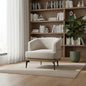 29" BEIGE CAMEL AND BLACK TUFTED LINEN SOLID AND MANUFACTURED WOOD BARREL CHAIR - Varnish & Vibe