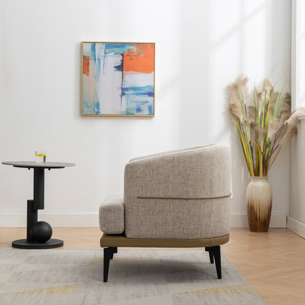 29" beige camel black tufted, beige camel black tufted linen, 29" beige camel, camel black tufted linen solid, solid manufactured wood barrel chair