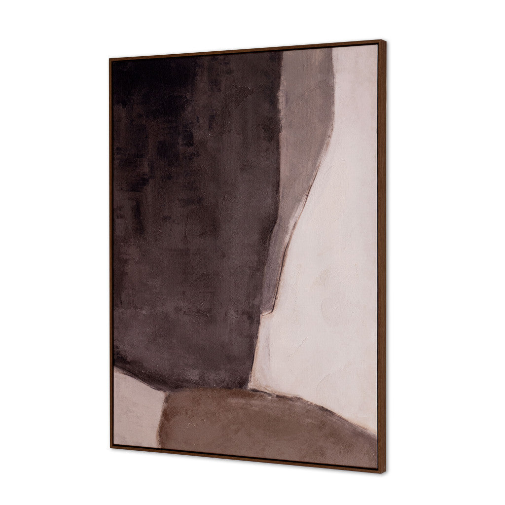 MALIBU RESONANCE HAND PAINTED BROWN FLOATER FRAME WALL ART - Varnish & Vibe