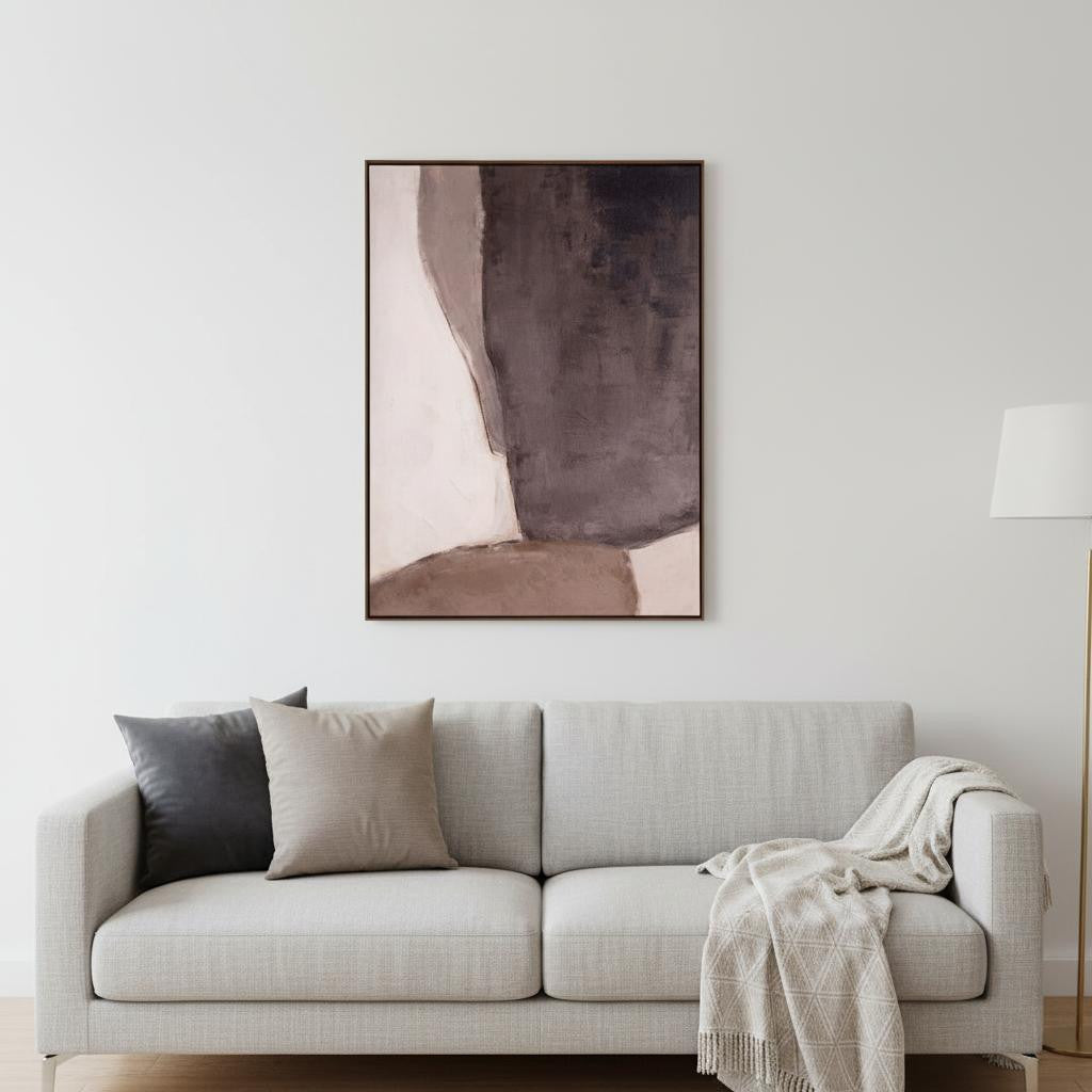 MALIBU RESONANCE HAND PAINTED BROWN FLOATER FRAME WALL ART - Varnish & Vibe