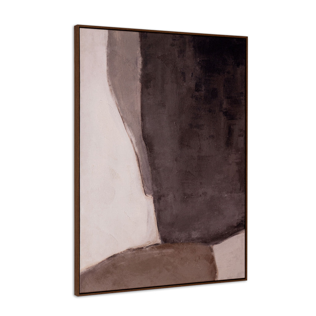 MALIBU RESONANCE HAND PAINTED BROWN FLOATER FRAME WALL ART - Varnish & Vibe
