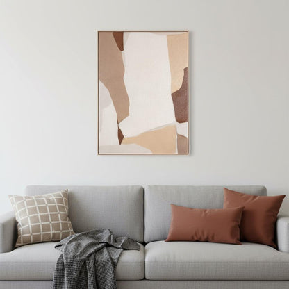 MALIBU GAVOTTE I HAND PAINTED BROWN FLOATER FRAME WALL ART - Varnish & Vibe