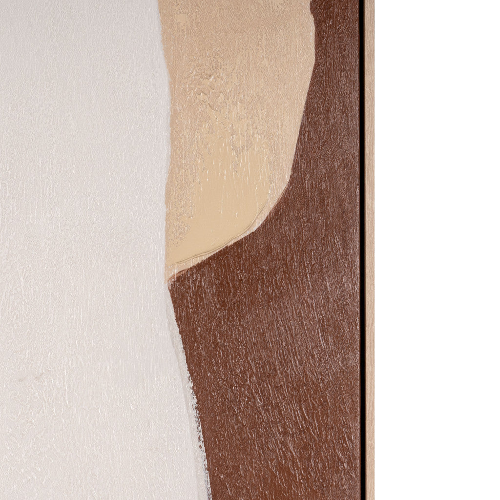 MALIBU GAVOTTE I HAND PAINTED BROWN FLOATER FRAME WALL ART - Varnish & Vibe