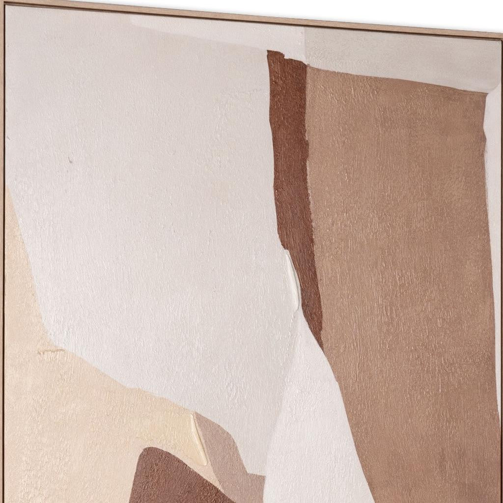 MALIBU GAVOTTE II HAND PAINTED BROWN FLOATER FRAME WALL ART - Varnish & Vibe