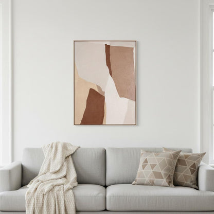 MALIBU GAVOTTE II HAND PAINTED BROWN FLOATER FRAME WALL ART - Varnish & Vibe