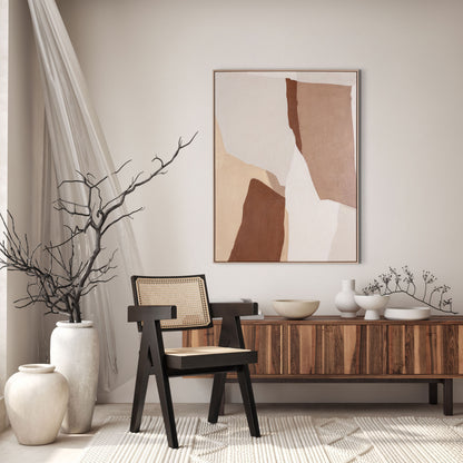 MALIBU GAVOTTE II HAND PAINTED BROWN FLOATER FRAME WALL ART - Varnish & Vibe