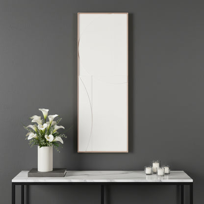 WHITE MINIMALIST GEO BROWN SHADOWBOX WALL ART