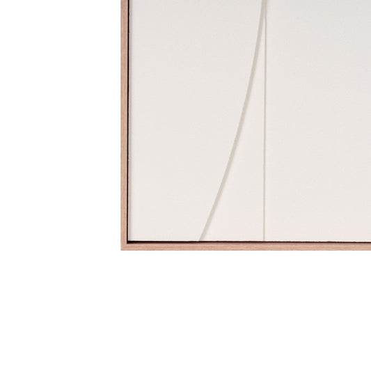 WHITE MINIMALIST GEO BROWN SHADOWBOX WALL ART