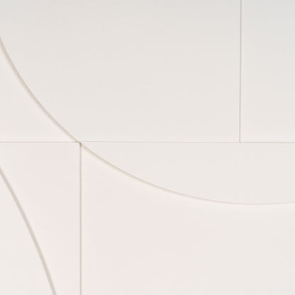 WHITE MINIMALIST GEO BROWN SHADOWBOX WALL ART