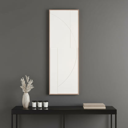 WHITE GEO BROWN SHADOWBOX WALL ART