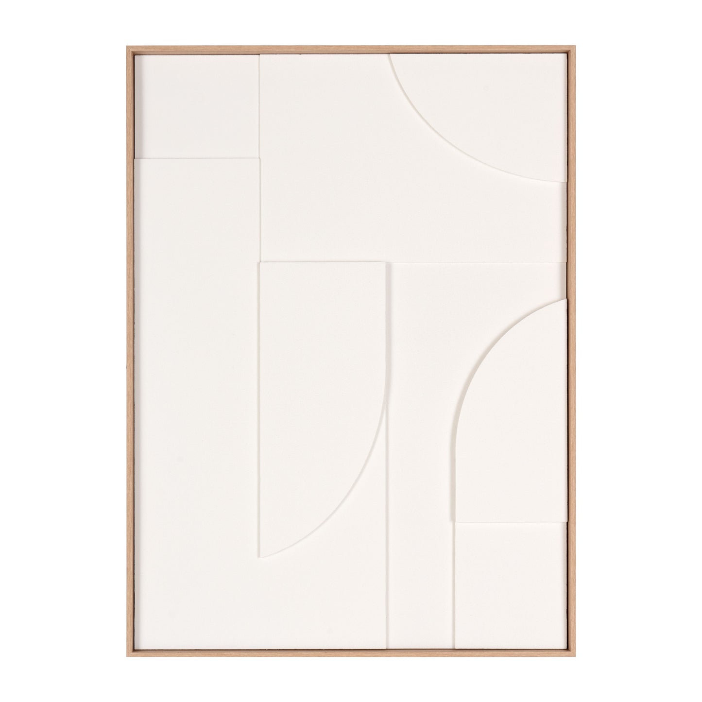 WHITE GEO MACHE BROWN SHADOWBOX WALL ART