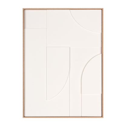 WHITE GEO MACHE BROWN SHADOWBOX WALL ART
