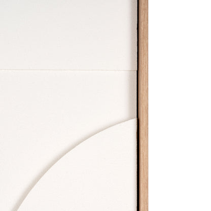 WHITE GEO MACHE BROWN SHADOWBOX WALL ART