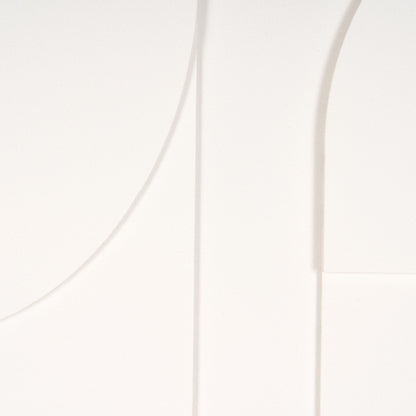 WHITE GEO MACHE BROWN SHADOWBOX WALL ART