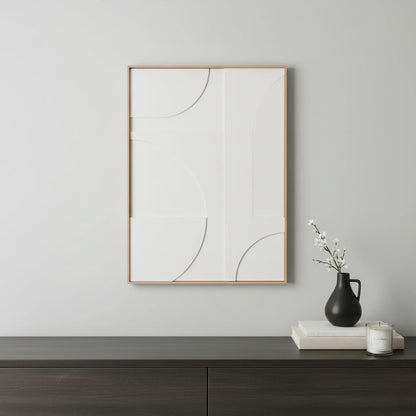 MODERN GEO SHAPES BROWN SHADOWBOX WALL ART