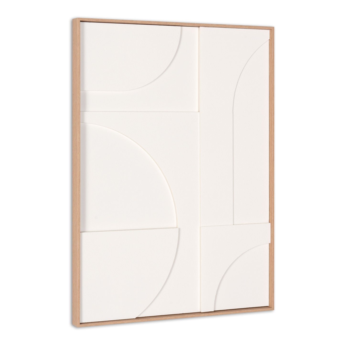 MODERN GEO SHAPES BROWN SHADOWBOX WALL ART