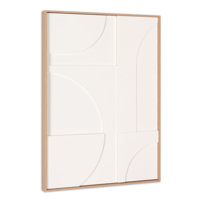 MODERN GEO SHAPES BROWN SHADOWBOX WALL ART