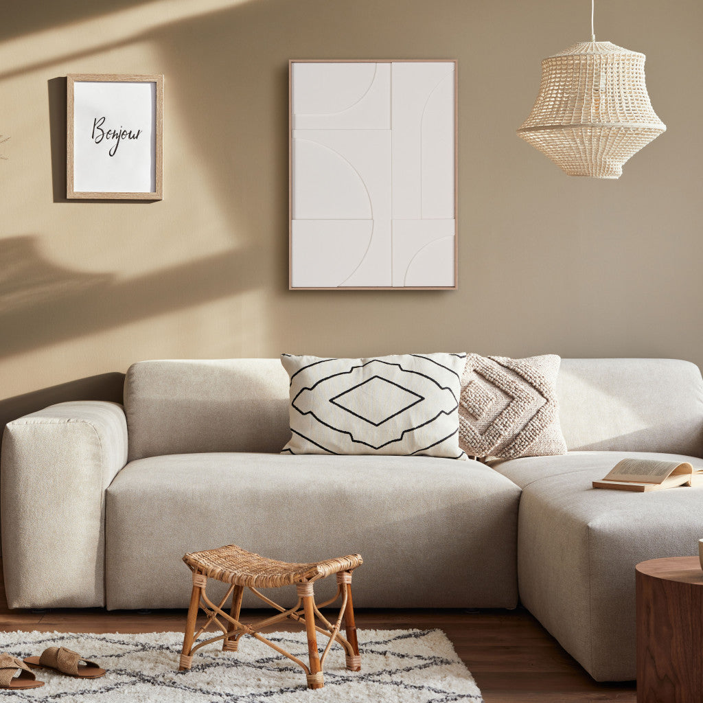 MODERN GEO SHAPES BROWN SHADOWBOX WALL ART