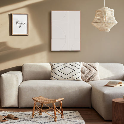 MODERN GEO SHAPES BROWN SHADOWBOX WALL ART