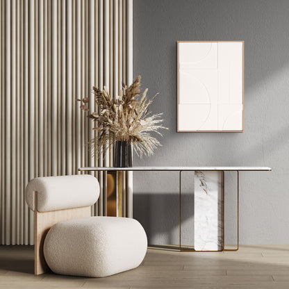 MODERN GEO SHAPES BROWN SHADOWBOX WALL ART