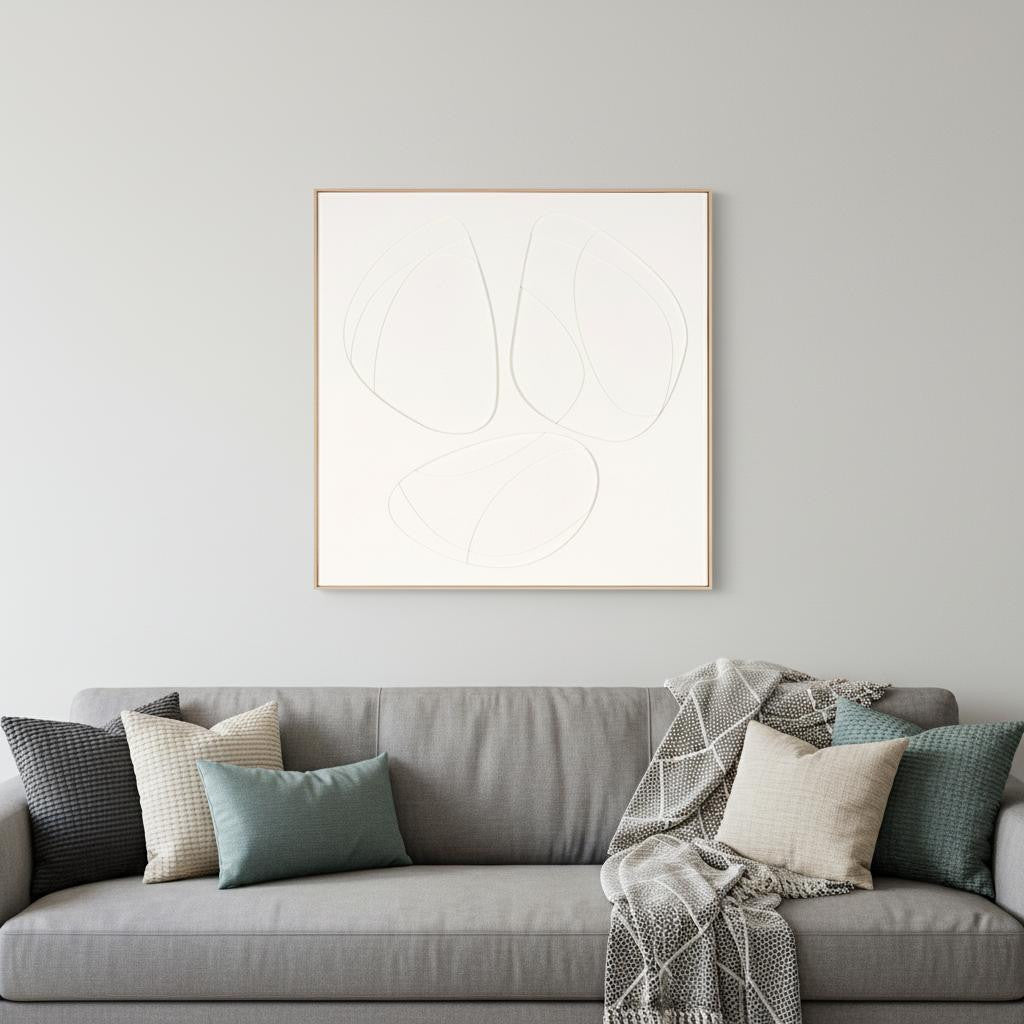 WHITE GEO TRIO BROWN SHADOWBOX WALL ART