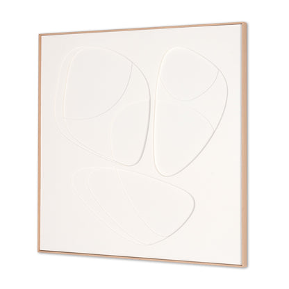 WHITE CURVY GEO TRIO BROWN SHADOWBOX WALL ART