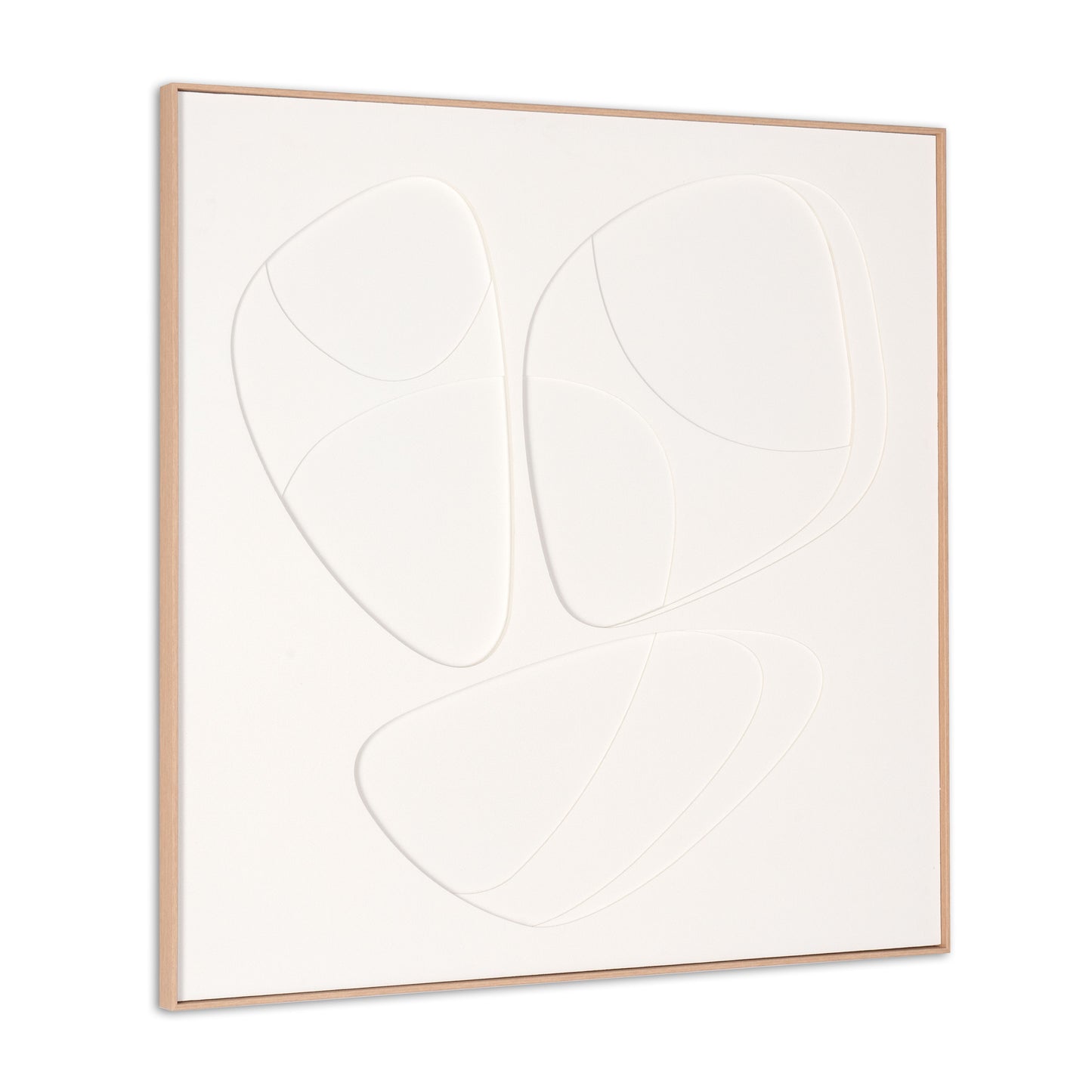 WHITE CURVY GEO TRIO BROWN SHADOWBOX WALL ART