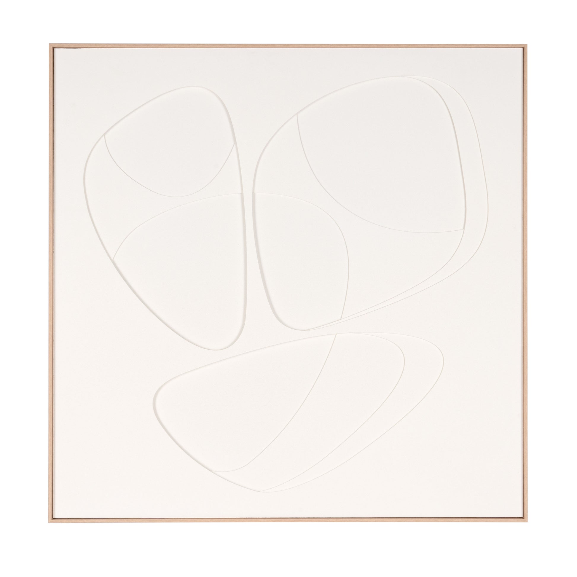 Abstract art piece with geometric shapes on a white background
